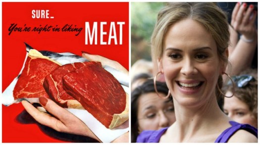 I titled this "Red Meat Sarah." Photo credits to James Vaughan and Wikipedia