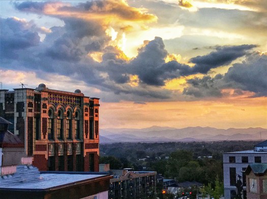 view from the skybar in asheville