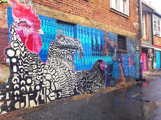 chicken alley mural asheville